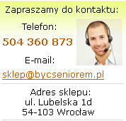 Zapraszamy do kontaktu: sklep@bycseniorem.pl